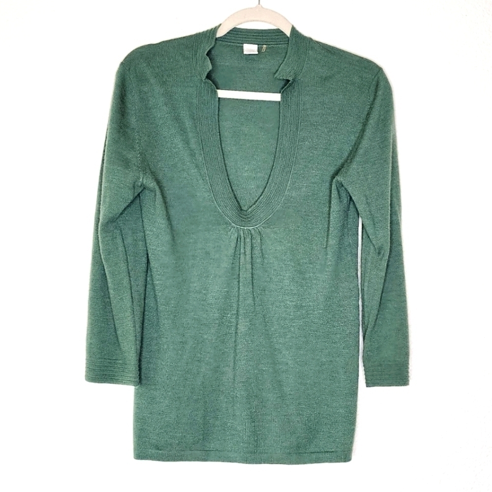 Kinross Moss Green Cashmere Sweater M